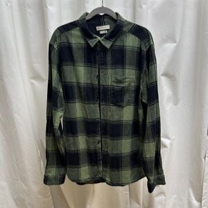 Standard Cloth Green and Black Plaid Men's Shirt